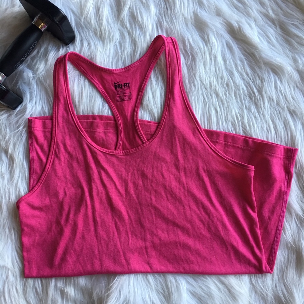 Nike Drifit Racerback Slim Fit tank Zhot Pink Med.